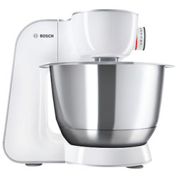 Bosch MUM58200GB CreationLine Kitchen Machine Food Mixer, Silver/White